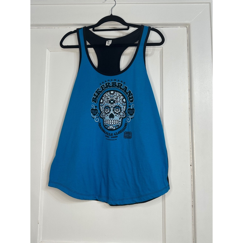 BikerBrand Motorcycle Clothing Sugar Skull‎ Graphic Tank Top XXL